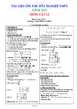 Tài liệu ôn thi tốt nghiệp THPT môn Vật Lí năm 2022