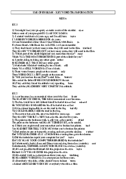 USE OF ENGLISH - KEY WORD TRANSFORMATION