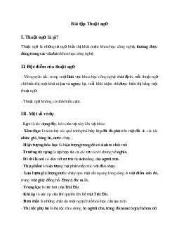 Bài tập Thuật ngữ | Soạn văn 7 Chân trời sáng tạo