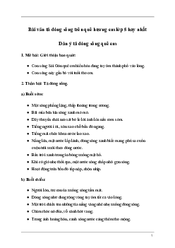 Tả dòng sông quê hương em (Sơ đồ tư duy) | Tập làm văn lớp 5