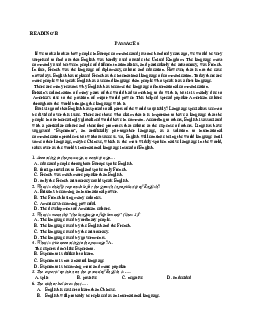 Đề cương phần Reading practice