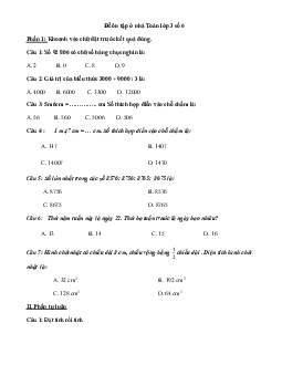 Đề ôn tập ở nhà Toán lớp 3 số 6