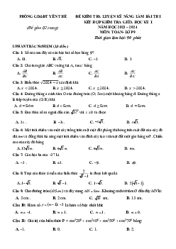 Đề giữa học kỳ 1 Toán 9 năm 2023 – 2024 phòng GD&ĐT Yên Thế – Bắc Giang