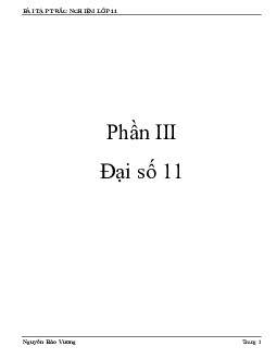 Bài tập trắc nghiệm Toán 11 có đáp án – Nguyễn Bảo Vương