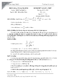 Đề thi thử vào lớp 10 môn Toán năm 2018 – 2019 trường THCS Mạc Đĩnh Chi – Hà Nội