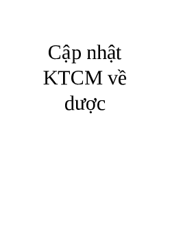 Cập nhật kiến thức chuyên mô về Dược 2023