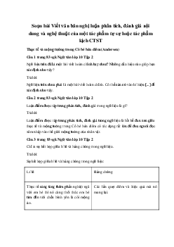 Soạn bài Viết văn bản nghị luận phân tích, đánh giá nội dung và nghệ thuật của một tác phẩm tự sự hoặc tác phẩm kịch CTST