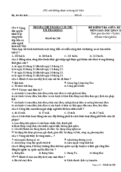 Đề thi giữa học kì 1 môn Giáo dục quốc phòng 11 năm 2023 - 2024 sách Cánh diều | Đề 2