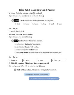 SBT Tiếng Anh 7 Cánh Diều Unit 8 Vocabulary Focus