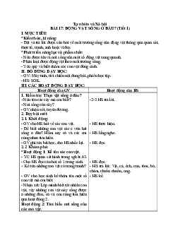 Giáo án Tự nhiên và xã hội 2 sách Kết nối tri thức với cuộc sống (Cả năm) | Tuần 17 và 18