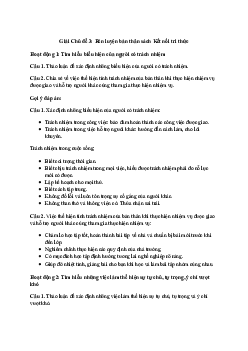 Giải Hoạt động trải nghiệm 10: Rèn luyện bản thân | Kết Nối Tri Thức