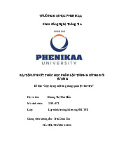 Xây dựng một ứng dụng quản lý thư viện | Báo cáo bài tập lớn Lập trình hướng đối tượng | Trường Đại học Phenikaa