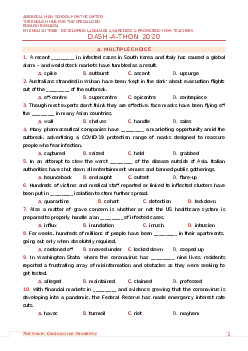 Trắc nghiệm từ vựng nâng cao DASH-A-THON 2020