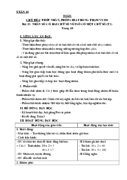 Bài 23: Nhân số có hai chữ số với số có một chữ số - Tiết 2 | Giáo án Toán 3 | Kết nối tri thức
