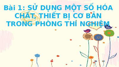 Giáo án điện tử Khoa học tự nhiên 8 Bài 1 Kết nối tri thức: Sử dụng một số hóa chất, thiết bị cơ bản trong phòng thí nghiệm