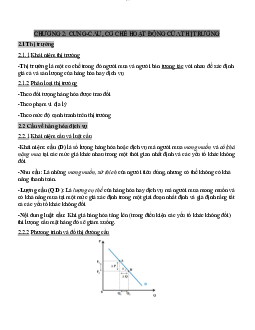 Chương 2: Cung, cầu và cơ chế hoạt động của thị trường | Kinh tế vi mô | Trường đại học Thương mại