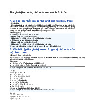 Tìm giá trị lớn nhất, nhỏ nhất của một biểu thức - Toán 8