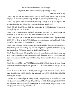 Đề thi học phần tài chính doanh nghiệp | Đại học Thăng Long