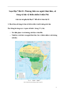 Giải Địa lí 7 Bài 11: Phương thức con người khai thác, sử dụng và bảo vệ thiên nhiên ở châu Phi | Kết nối tri thức
