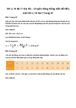 Vật lí 10 Chân Trời Sáng Tạo Bài 7: Gia tốc - Chuyển động thẳng biến đổi đều