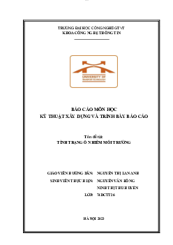 Báo cáo về tình trạng ô nhiễm môi trường