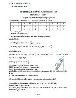 Đề thi HK2 Toán 7 năm 2019 – 2020 trường THCS Ba Đình – TP HCM