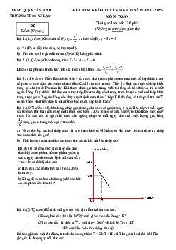 Đề tham khảo tuyển sinh 10 môn Toán 2024 – 2025 phòng GD&ĐT Tân Bình – TP HCM