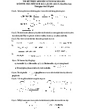 Đề thi môn hoá hữu cơ kết thúc học kì 2 năm học 2010-1011 | Đề thi Hoá hữu cơ | Trường Đại học khoa học Tự nhiên