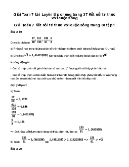 Giải Toán 7 Luyện tập chung trang 37 | Kết nối tri thức