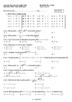 Đề kiểm tra 1 tiết Đại số 10 chương 3 trường THPT Che Guevara – Bến Tre
