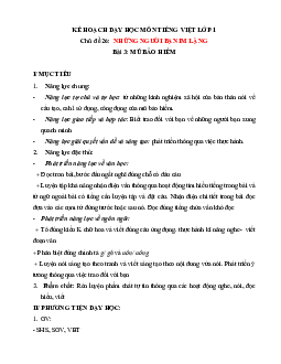 Chủ đề 26: Những người bạn im lặng | Bài 3 | Giáo án Tiếng Việt 1 bộ sách Chân trời sáng tạo