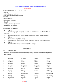 Đề cương ôn tập giữa HK1 Tiếng Anh 6 năm học 2022-2023