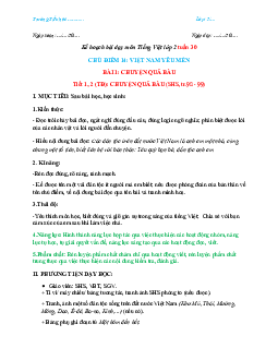 Bài 1 Tuần 30 Tiết 1, 2 | Giáo án Tiếng Việt 2 học kì 2 | Chân trời sáng tạo