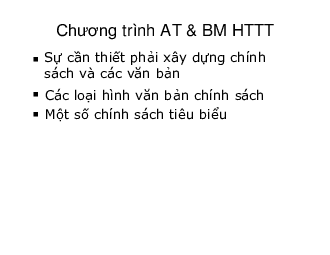 Giải pháp an toàn thông tin | Tài liệu môn An toàn thông tin | Trường Cao đẳng nghề công nghệ cao Hà Nội
