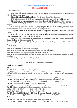 Tài liệu ôn tập Hóa 11 học kỳ 1 năm 202  2-2023 (có đáp án)