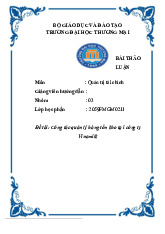 Công tác quản lý hàng tồn kho tại công ty Vinamilk | Bài thảo luận quản trị tài chính