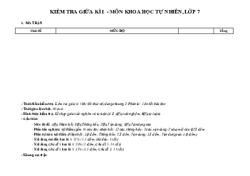 Đề kiểm tra giữa kì 1 Khoa học tự nhiên lớp 7 | Đề 4 | Kết nối tri thức