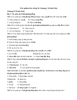 Trắc nghiệm Lịch sử lớp 10: Chương 2: Xã hội cổ đại