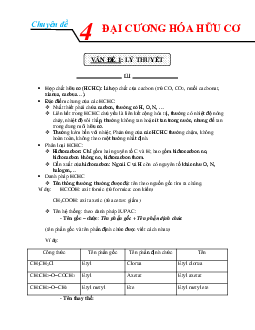 Chuyên đề đại cương hóa hữu cơ Hóa 11 (có đáp án và lời giải )