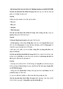 Giải bài tập SGK Lịch sử 10 bài 24