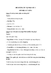 Đề cương ôn tập học kỳ 2 môn Địa Lý lớp 6 năm học 2018 - 2019 - Đề số 1