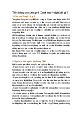 Tiền hàng và cước phí (Cost and freight) là gì ?