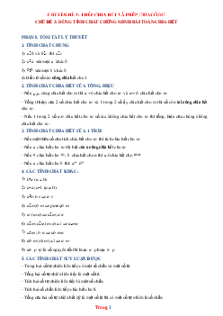 Luyện thi HSG Toán 6 chủ đề: Dùng tính chất chứng minh bài toán chia hết