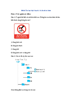 Đề thi Tin học lớp 3 học kì 1 - Đề 2| Kết nối tri thức năm 2022-2023