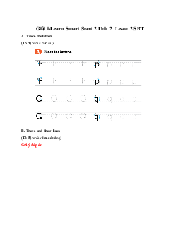 Giải SBT i-Learn Smart Start 2 Unit 2 Lesson 2
