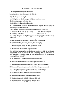 Đề thi Giáo dục công dân lớp 7 cuối học kì 2 năm 2024 | Cánh diều