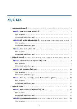 Bài tập trắc nghiệm chuyên đề hàm số bậc nhất và hàm số bậc hai – Trần Quang Thạnh