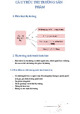 Cấu trúc thị trường sản phẩm môn Kinh tế vi mô 1 | Học viện Tài chính