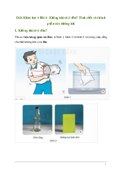 Giải Khoa học lớp 4 Bài 4: Không khí có ở đâu? Tính chất và thành phần của không khí | Kết nối tri thức