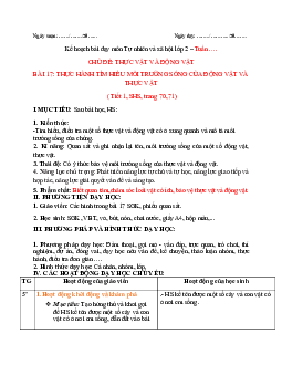 Giáo án Tự nhiên và xã hội 2 sách Chân trời sáng tạo (Cả năm)| Bài 17